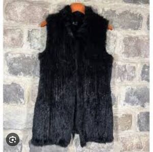 LOVE TOKEN Black Fur Vest XS